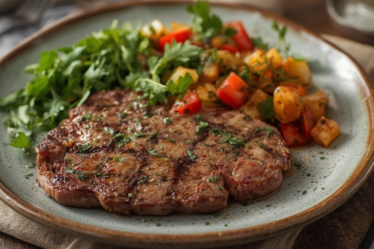 Steak Avec végétal maison