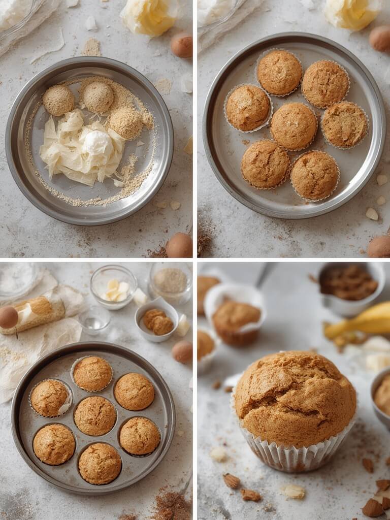 Préparation de la pâte à muffins protéinés dans un grand saladier