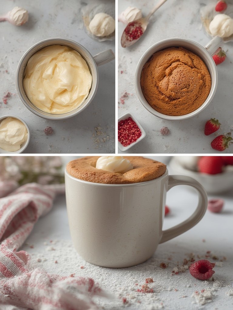 Première étape de préparation du mug cake protéiné