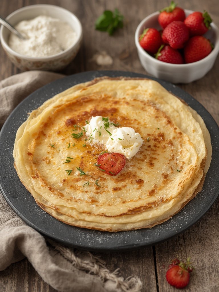 Ingrédients pour la recette des crêpes