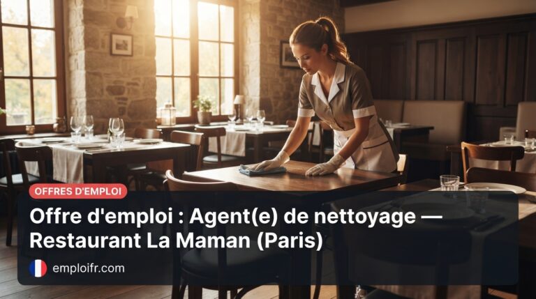 Offre d'emploi : Agent(e) de nettoyage — Restaurant La Maman (Paris)