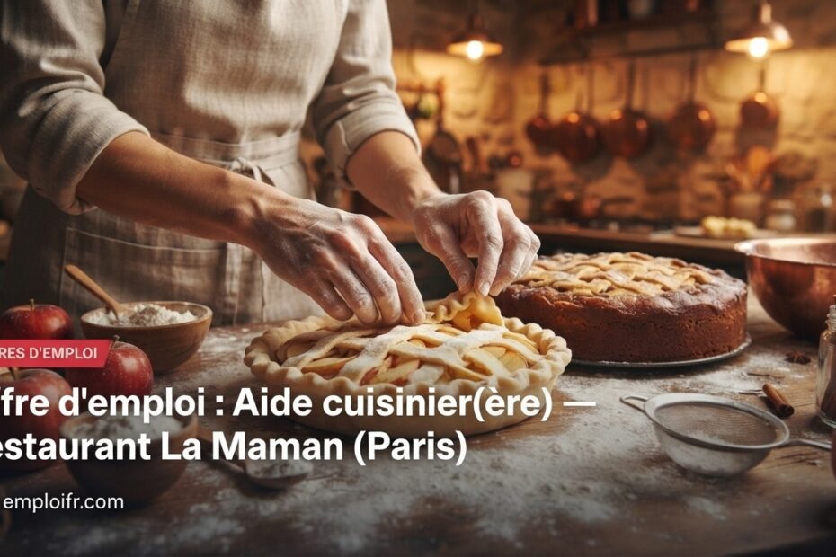 Offre d'emploi : Aide cuisinier(ère) — Restaurant La Maman (Paris)