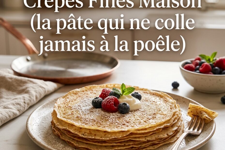 Crêpes Fines Maison (la pâte qui ne colle jamais à la poêle)