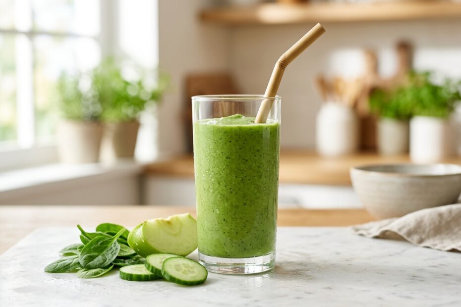 smoothie épinards banane smoothie vert facile recette detox maison smoothie petit-déjeuner sain