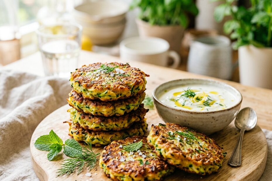 Beignets de courgettes dorés et croustillants cuits à l'air fryer