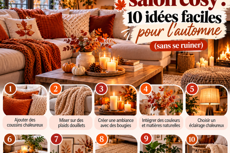 Décoration salon cosy : 10 idées faciles pour l'automne (sans se ruiner)