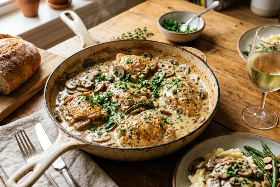 Poulet crémeux aux champignons : la recette facile qui épate à chaque fois