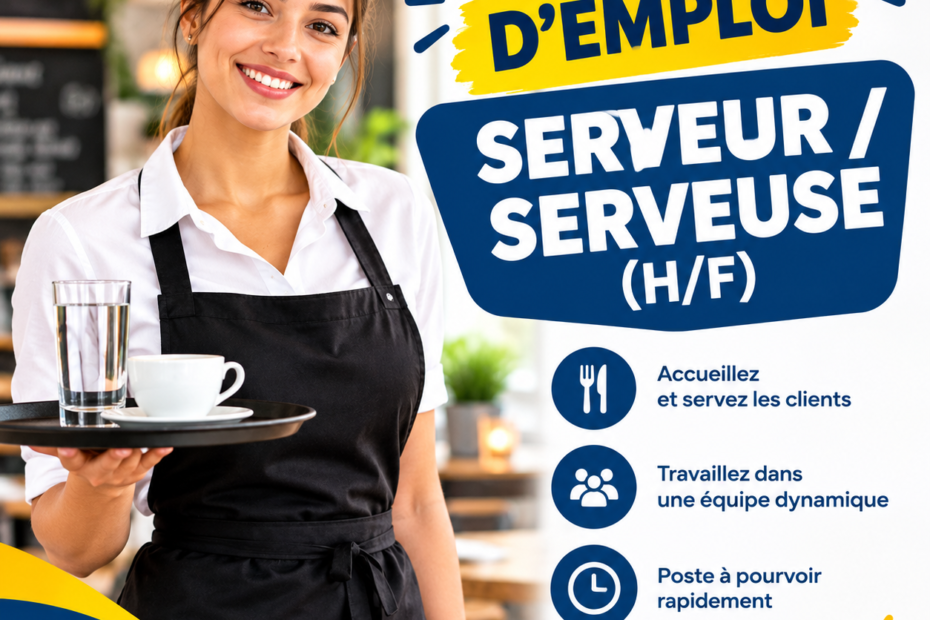 OFFRE D’EMPLOI – SERVEUR / SERVEUSE (H/F)