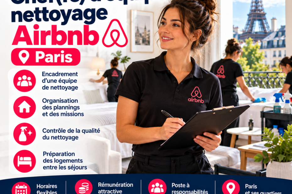 Chef(fe) d’équipe nettoyage Airbnb – Paris