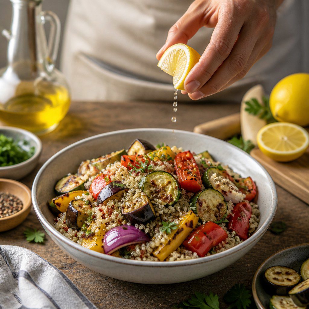 Salade de quinoa aux légumes grillés : repas complet